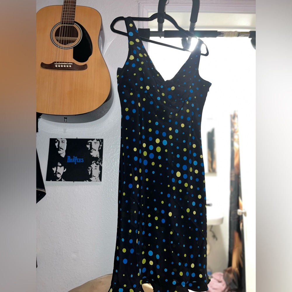 Express Brand Poka Dot Black Dress - Picture 1 of 3